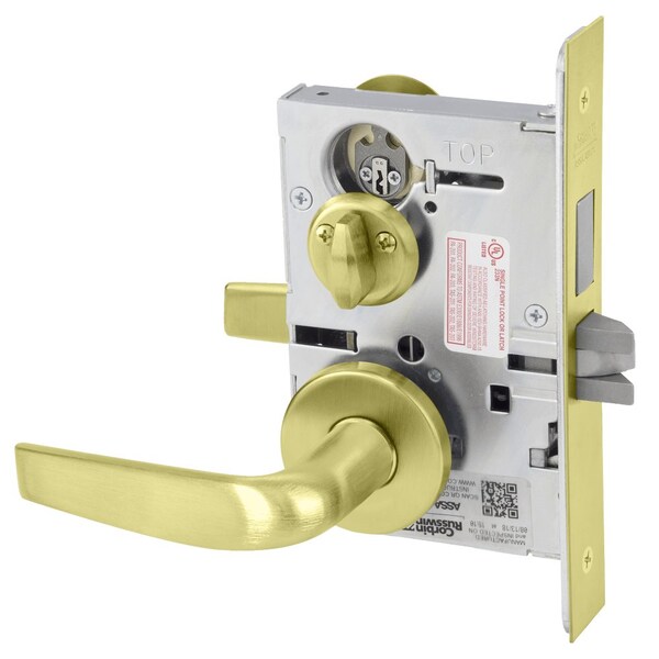 Corbin Russwin Privacy, Bedroom or Bathroom Mortise Lock, CS Lever, A Rose, Satin Brass - ML2030 CSA 606