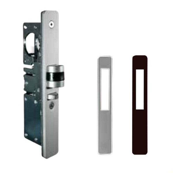 International Door Closers Deadlatch Lock, Flat Faceplate, 1-1/8 Backset, 1/2 Latch Bolt Throw, Left Hand, AL Anodized Satin - DL-4511-118-LH-AL/DU
