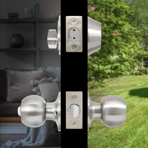 Premier Lock Entry Door Knob Combo Lock Set with Deadbolt Set of 3, Keyed Alike, Stainless Steel, 3PK - ED03-3