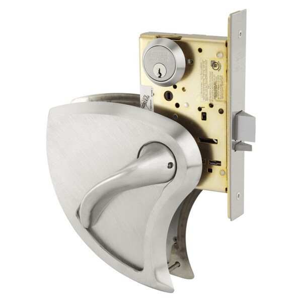 Sargent Grade 1 Asylum or Institution Mortise Lock, BHW Lever, Conventional Cylinder, Right Hand, Ligature R - 8217 BHW 32D RH
