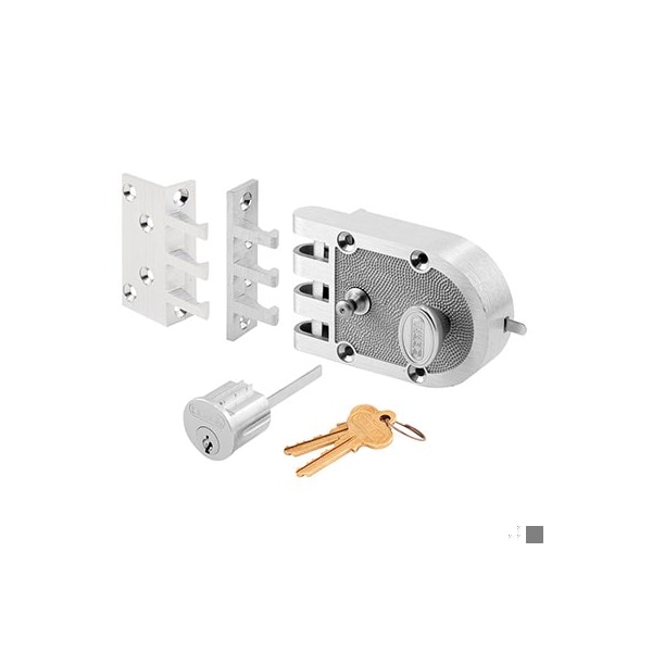 Prime-Line Single Cylinder Deadbolt Chrome Slam Lock with Flat and Angle Strike (Single Pack) - SE 14328