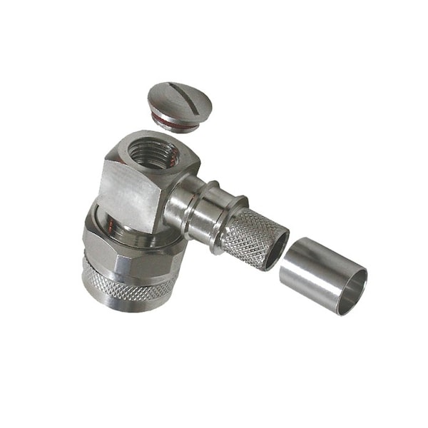 Times Microwave Systems TYPE-N MALE RT ANGLE 50 OHM, CLAMP SLEEVE FOR LMR-400,  - TC-400-NMH-RA-D