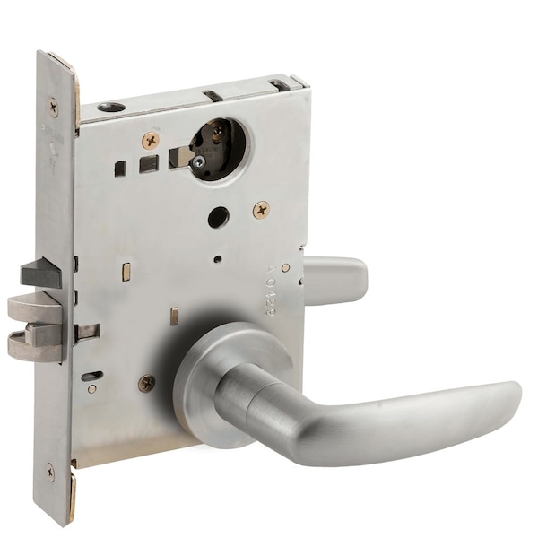 Schlage Grade 1 Classroom Mortise Lock, Less Cylinder, 07 Lever, A Rose, Satin Chrome Fnsh, Field Reversible - L9070L 07A 626