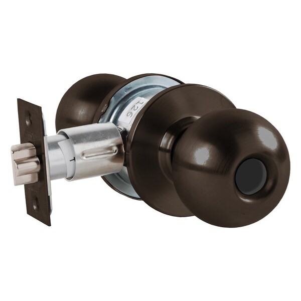 Arrow Lock Grade 2 Turn-Pushbutton Entrance Cylindrical Lock, Ball Knob, Conventional Less Cylinder, Oil-Rubbed - MK11-BD-10B-LC