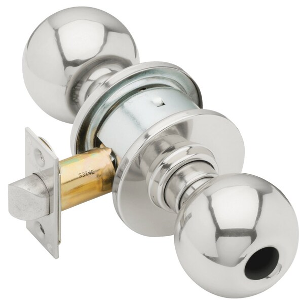 Schlage Grade 2 Entrance Cylindrical Lock, Orbit Knob, Conventional Less Cylinder, Bright Chrome Finish - A53LD ORB 625