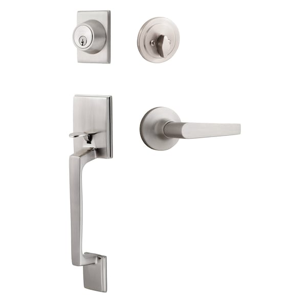 Sure-Loc Hardware Sure-Loc Hardware Coronado Handleset with Round Thumb Turn, Cedar Handleset Trim, Satin Nickel - CN507-R-CD 15