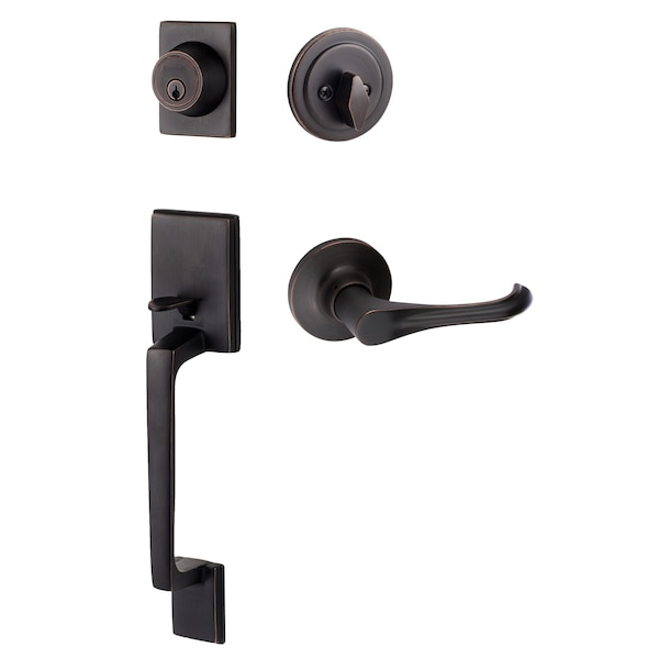 Sure-Loc Hardware Sure-Loc Hardware Coronado Handleset with Round Thumb Turn, Helena Dummy Lever, Vintage Bronze - CN507-R-HA 11P