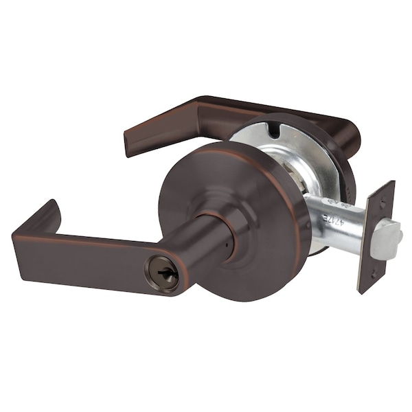 Schlage Grade 1 Entrance Lock, Rhodes Lever, Standard Cylinder, Aged Bronze Finish, Non-Handed - ND53PD RHO 643E