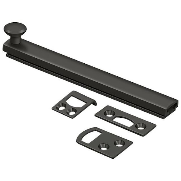 Deltana Surface Bolt, Concealed Screw, Heavy Duty Oil Rubbed Bronze 6" - 6SBCS10B