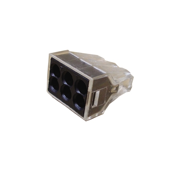 Wago 6 CONDUCTOR WALL-NUT BLK, 16-12 AWG STR COPPER, 18-12 AWG SOL COPPER - 773-166