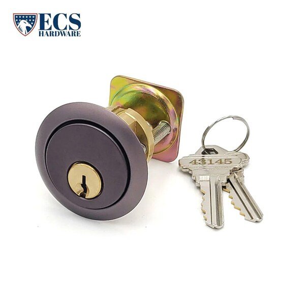 Ecs Hardware Durable Prem Rim Cylinder, 1-1/8 in, Keyed Alike, Schlage SC1 Keyway, US10B, Dark Oxidized Satin Bronze - ECSH-RC01-10B-SC1-KA5