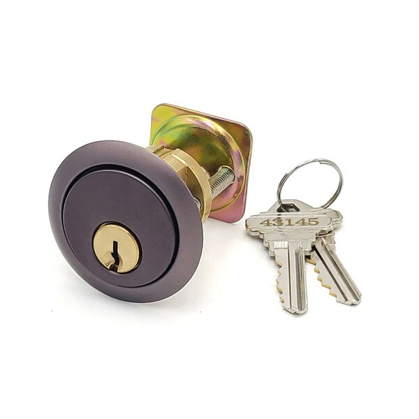 Ecs Hardware Durable Prem Rim Cylinder, 1-1/8 in, Keyed Alike, Schlage SC1 Keyway, US10B, Dark Oxidized Satin Bronze - ECSH-RC01-10B-SC1-KA5