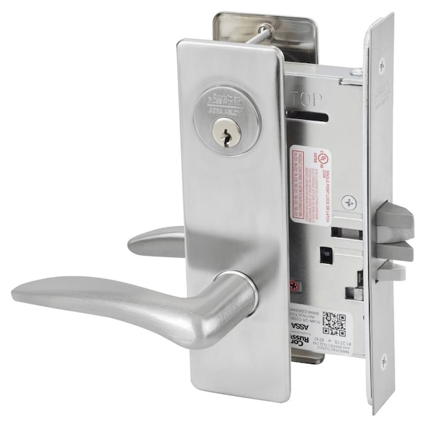 Corbin Russwin Storeroom or Closet Mortise Lock, DS Lever, M Escutcheon, Satin Chrome - ML2057 DSM 626 RH
