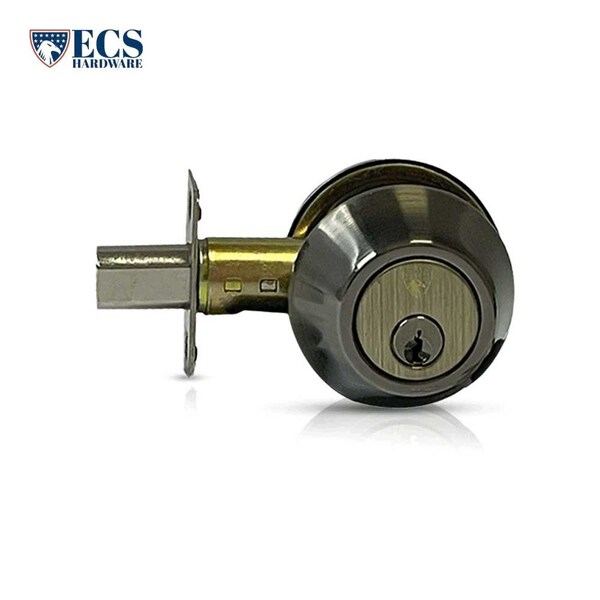 Ecs Hardware Durable Single Cylinder Deadbolt Lock, Antique Brass, Grade 3 SC1/KW1 - ECSH-RDB301-AB-KW1