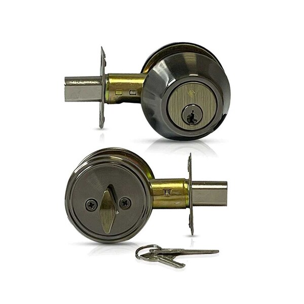 Ecs Hardware Durable Single Cylinder Deadbolt Lock, Antique Brass, Grade 3 SC1/KW1 - ECSH-RDB301-AB-KW1