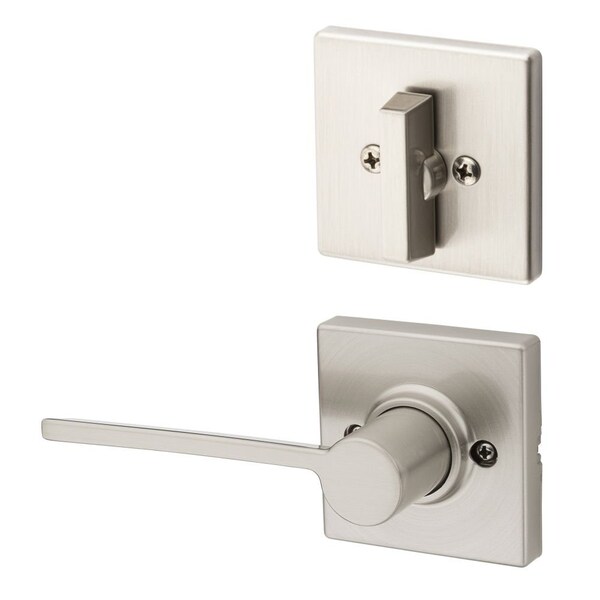 Kwikset Right Hand Ladera Lever with Square Rose Interior Single Cylinder Handleset Trim - 966LRLSQTRH-15.UNIV