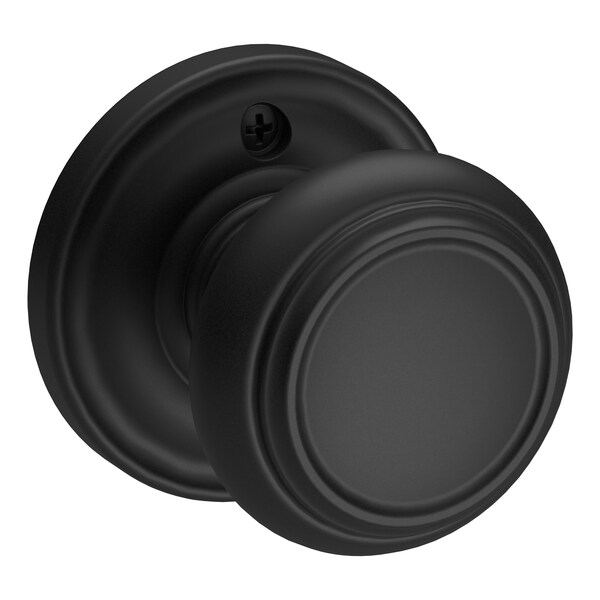 Baldwin Half Dummy Traditional Knob and Traditional Round Rose Satin Black Finish - HDTRATRR190