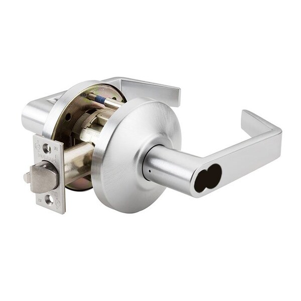 Dorma Grade 1 Cylindrical Lock, 70-Classroom, LR-Lever, Satin Chrome, 2-3/4 Inch Backset, SFIC Less - C870-J-LRC-626