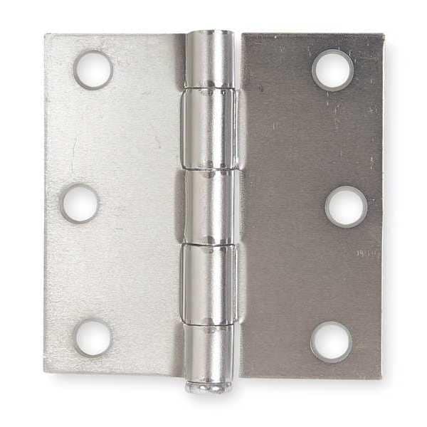 Zoro Select Door and Butt Hinge, Steel, Full Mortise Mounting, 1 1/4 in Leaf W x 3 in Leaf H, zinc plated - 4PA59