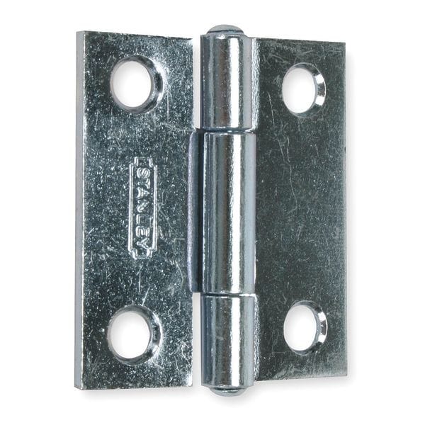 Zoro Select Door and Butt Hinge, Steel, Full Surface Mounting, 5/8 in Leaf W x 1 1/2 in Leaf H, zinc plated - 1RBT5