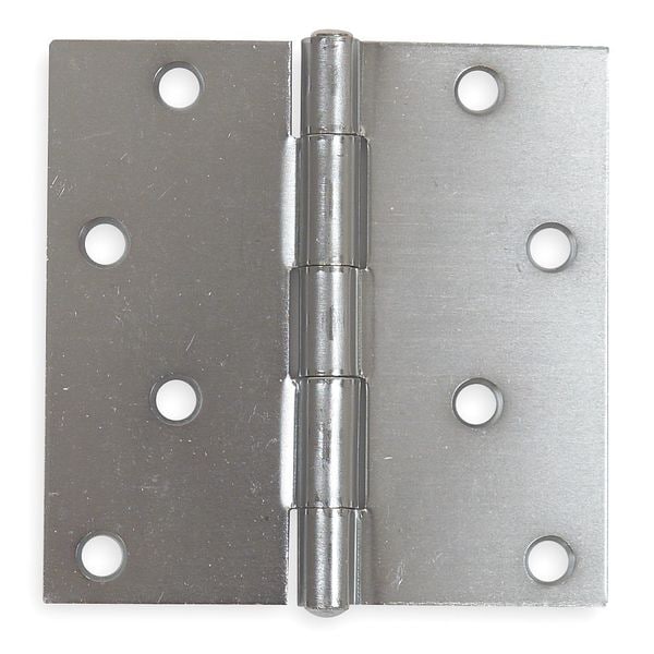 Zoro Select Door and Butt Hinge, Steel, Full Mortise Mounting, 1 3/4 in Leaf W x 4 in Leaf H, zinc plated - 4PA64