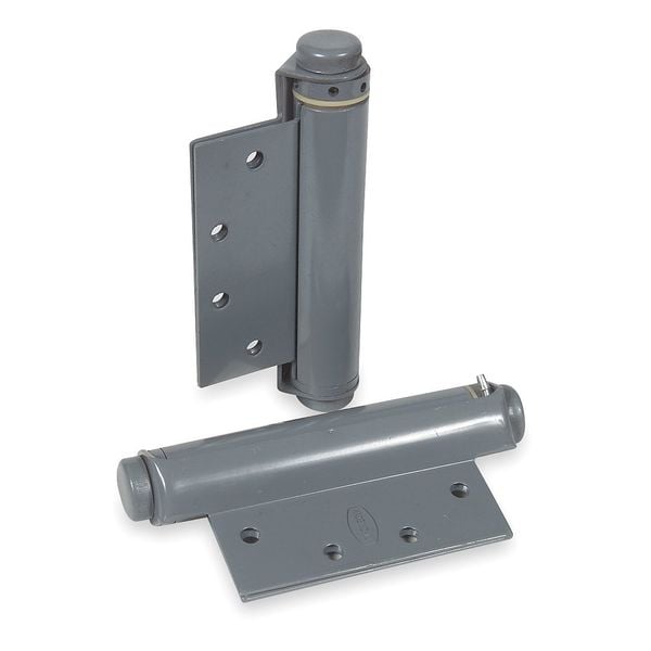 Zoro Select Spring Hinge, Steel, Full Mortise Mounting, 2 in Leaf W x 4 1/2 in Leaf H, Gray Enamel - 1CAC4
