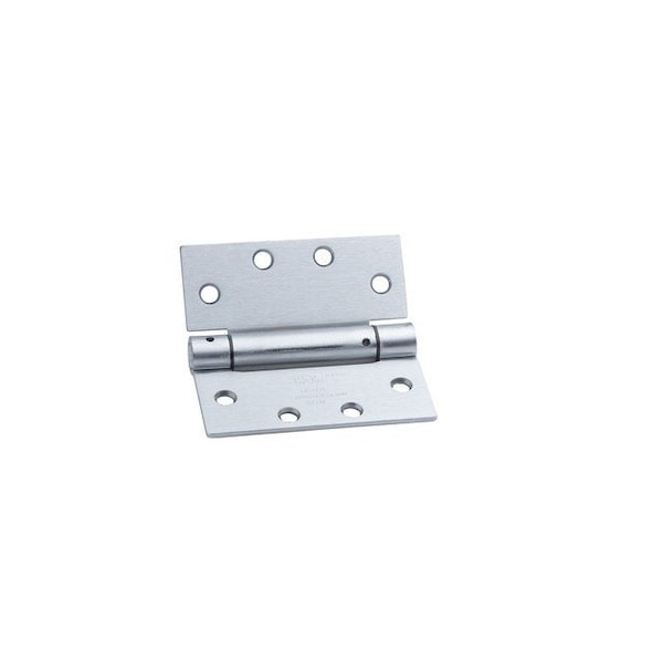 Global Door Controls 4.5 in. x 4.5 in. Brushed Chrome Full Mortise Spring Squared Hinge with Non-Removable Pin - Set of 3 - CPS4545-26D-3