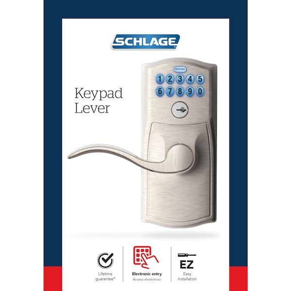Schlage Schlage Satin Nickel Steel Electronic Keypad Entry Lock - FE595VCAMACC619