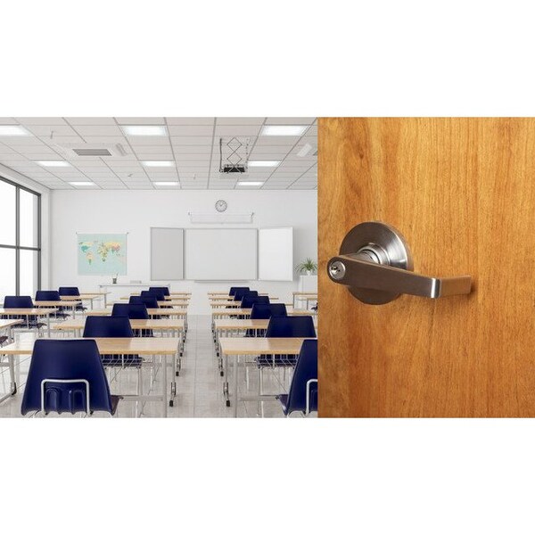 Global Door Controls GLC Series Brushed Chrome Grade 3 Commercial/Residential Storeroom Door Handle with Lock - GLC-5180L-626