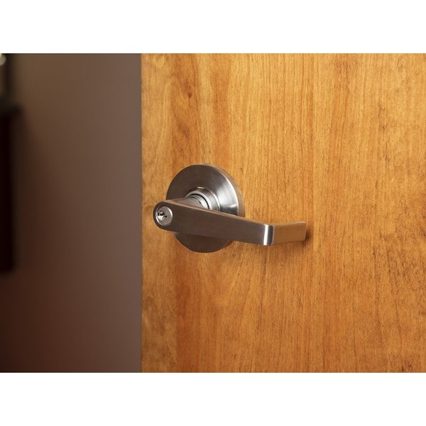 Global Door Controls GLC Series Brushed Chrome Grade 3 Commercial/Residential Storeroom Door Handle with Lock - GLC-5180L-626