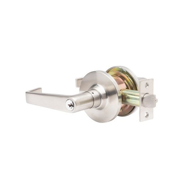 Global Door Controls GLC Series Brushed Chrome Grade 3 Commercial/Residential Storeroom Door Handle with Lock - GLC-5180L-626