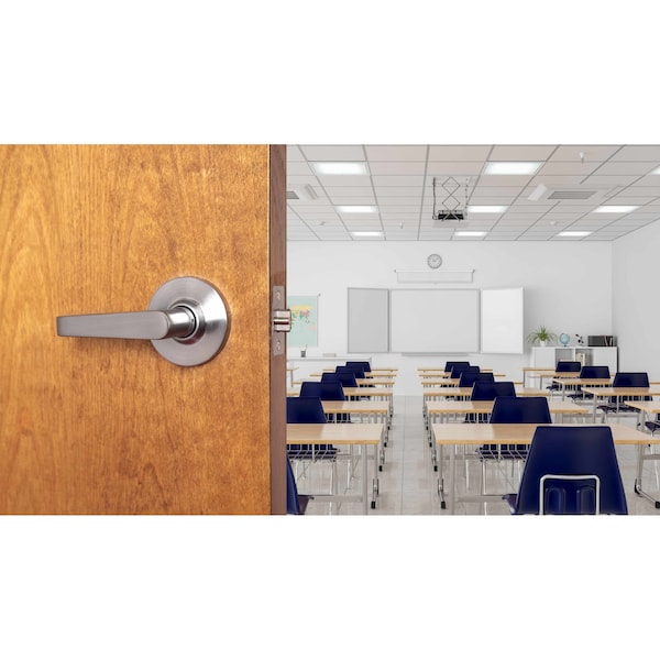 Global Door Controls GLC Series Brushed Chrome Grade 3 Commercial/Residential Storeroom Door Handle with Lock - GLC-5180L-626