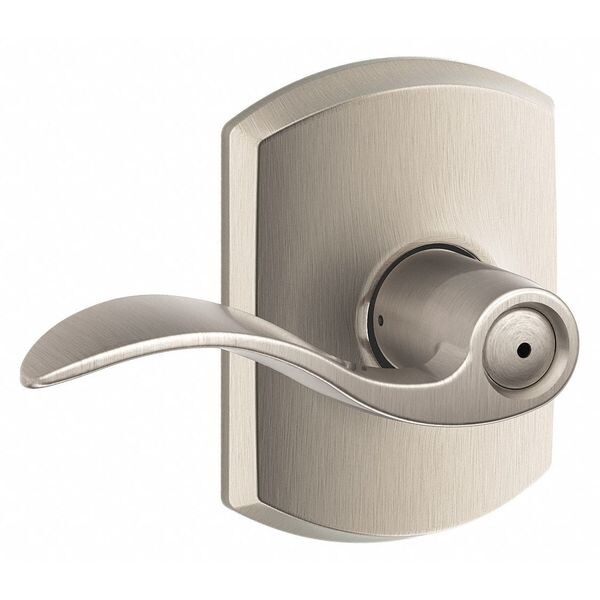 Schlage Residential Door Lever Lockset, Satin Nickel, Privacy - F40 ACC 619 GRW