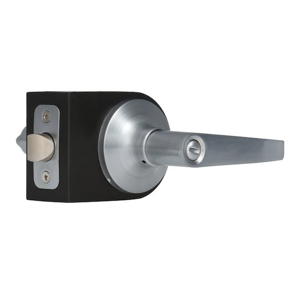 Global Door Controls Franklin Collection Modern Brushed Chrome Privacy Bed/Bath Door Handle with Lock - GLS40SFRA-626
