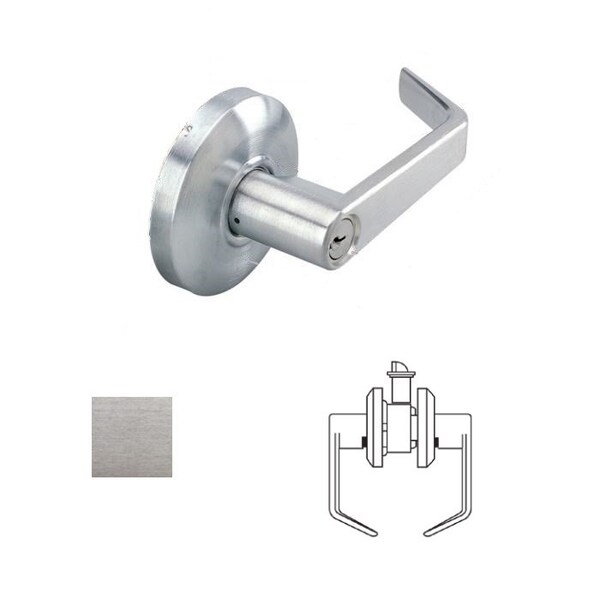 Cal-Royal Design Passage Lever Lock, 2-3/4 Backset, ASA Strike, US26D Satin Chrome - SL30-26D