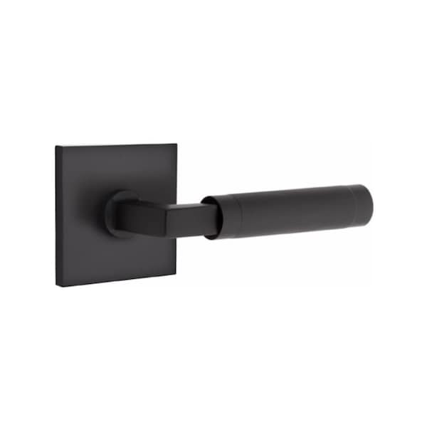 Emtek L-Square Stem Knurled Lever Left Hand 2-3/8 in Backset Privacy for 1-1/4 in to 2 in Door - 5210US19.LSUS19.KNUS19.LH