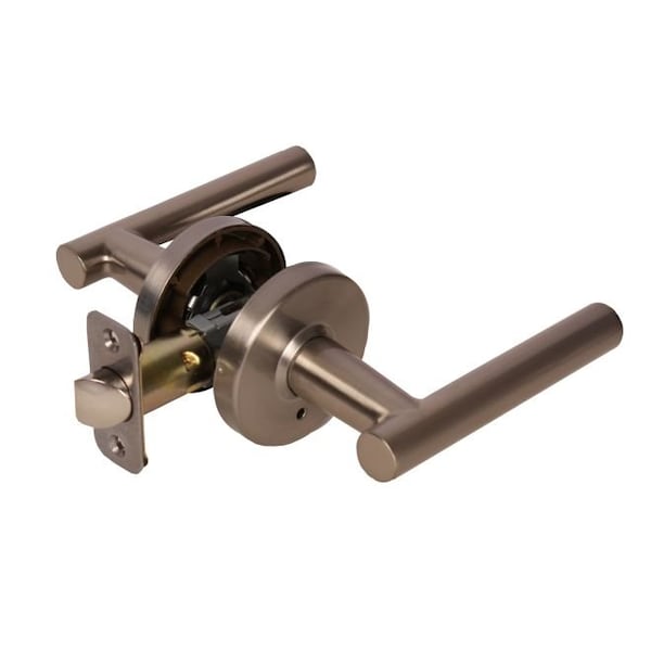 Pamex Mira Lever with Round Rose Privacy Lockset Grade 3 Satin Nickel Finish - FLTP08C