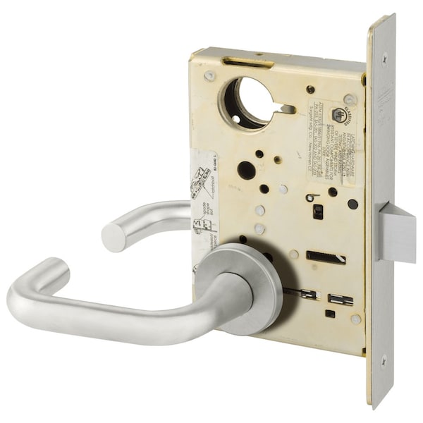 Sargent Grade 1 Passage or Closet Mortise Lock, J - Lever, LN - Rose, ASA Strike, Satin Stainless Steel - 8215 LNJ 32D