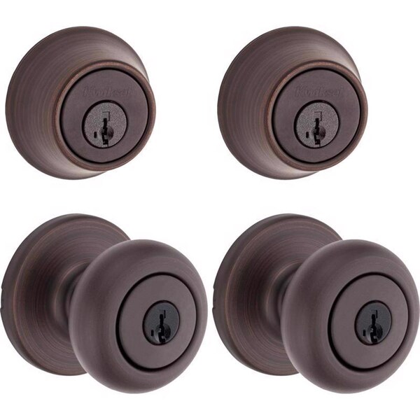 Kwikset Kwikset SmartKey Security Classic Venetian Bronze Entry Knob and Single Cylinder Deadbolt KW1 2-3/4 - 92420-063