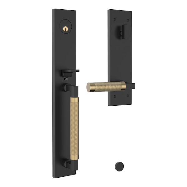 Baldwin Estate Baldwin Gramercy Knurled Full Escutcheon Tubular Right Hand Single Cylinder Handleset with - 85317M04RENT