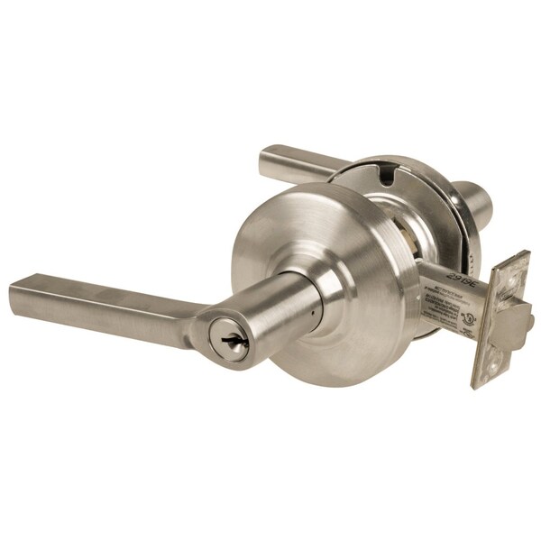 Schlage Grade 1 Storeroom Lock, Latitude Lever, Standard Cylinder, Satin Nickel Finish, Non-Handed - ND80PD LAT 619