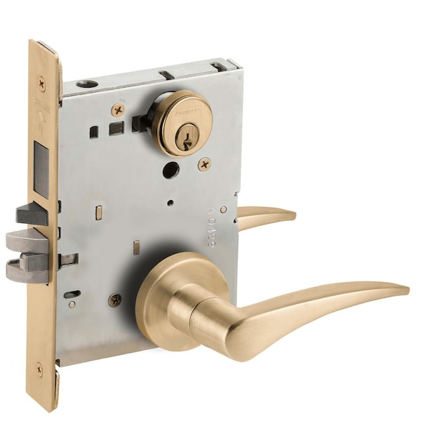 Schlage Schlage L-Series, Entrance Mortise Lock, A Rose, 12 Lever, Grade 1 Mortise Lock, Conventional Cylind - L9453P 12A 606 LH
