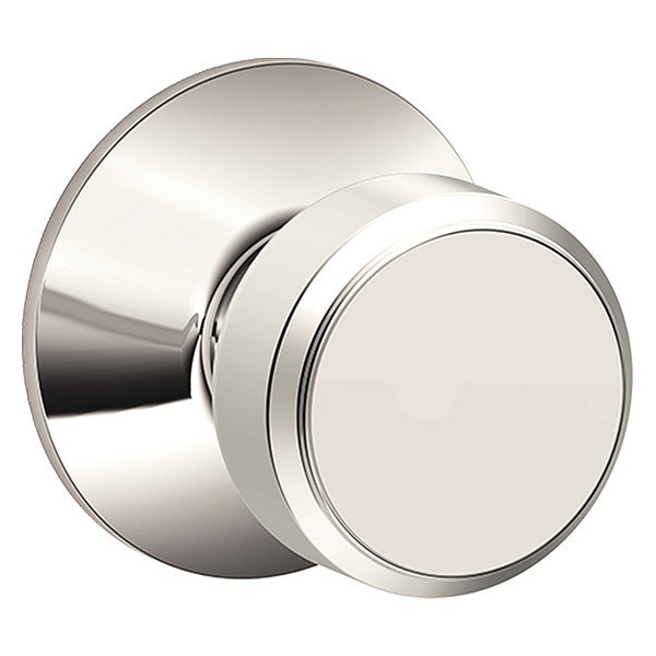 Schlage Residential Knob Lockset, Bright Nickel, Passage, Gr 2 - F10 BWE 618
