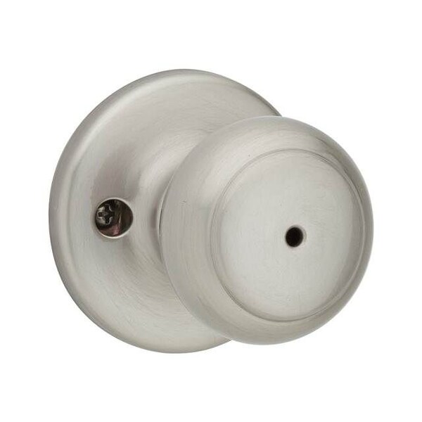 Kwikset Cove Knob Privacy Door Lock with New Chassis with 6AL Latch and RCS Strike Satin Nickel Finish - 300CV-15