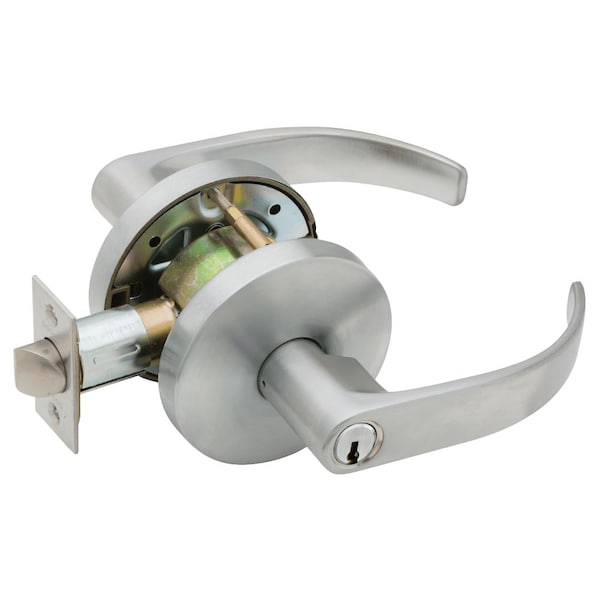 Falcon Grade 2 Storeroom Cylindrical Lock, Key in Lever Cylinder, Quantum Lever, Small Rose, Satin Chrome - W581PD SRQ 626