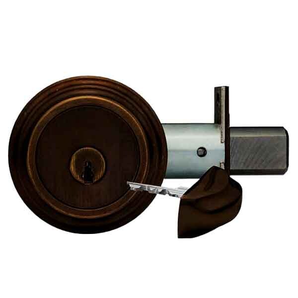 Medeco MEDECO: Residential BiLevel - CAPTIVE Deadbolt  - Backset  2-3/8" - 10 - Satin Brass Blackened - 11JR533-10-DLT