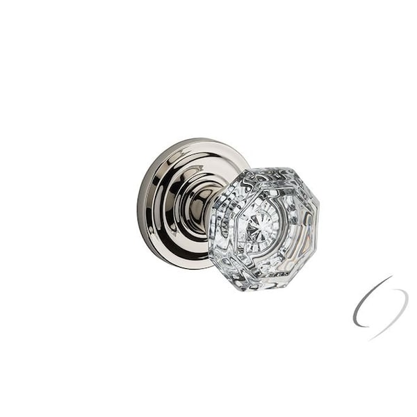 Baldwin Passage Crystal Knob with Traditional Round Rose with 6AL Latch and Dual Strike Lifetime - PSCRYTRR055