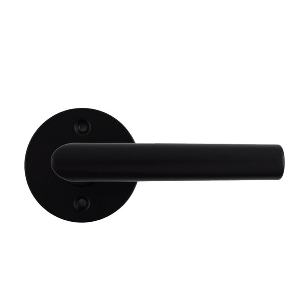 Kwikset Milan Lever with Round Rose Half Dummy Door Lock Matte Black Finish - 788MILRDT-514