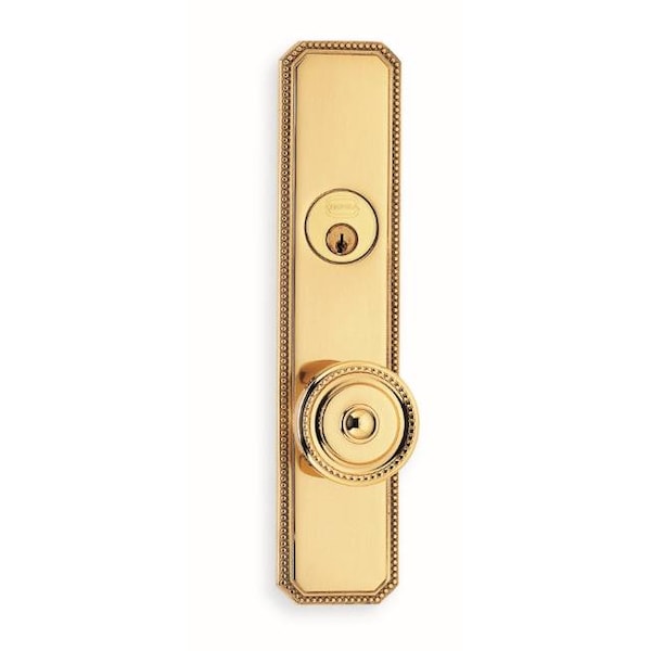 Omnia RH 430 Knob 25000 Plate DBL CYL 212BS Mort Bright Brass - 25430AC0025R1