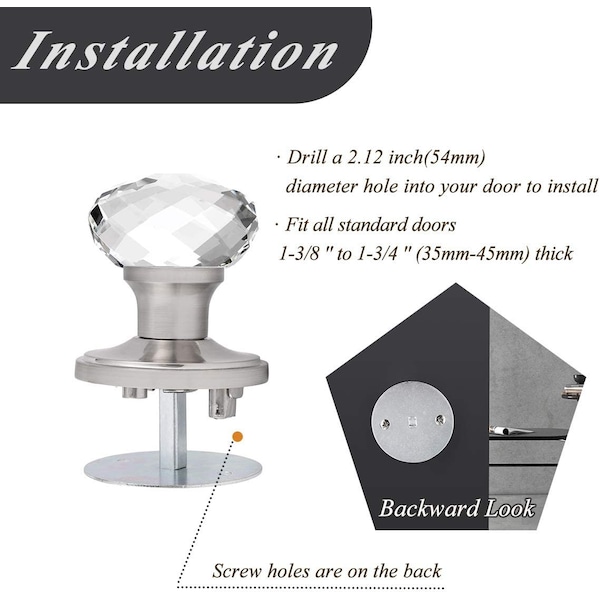 American Imaginations 2.55-in. W Door Knob_ - AI-36465